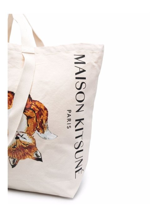 《Patty》代購  Maison kitsune 比YA 狐狸 圖案 手提 肩背 兩用包 帆布包 特大款 現貨在台