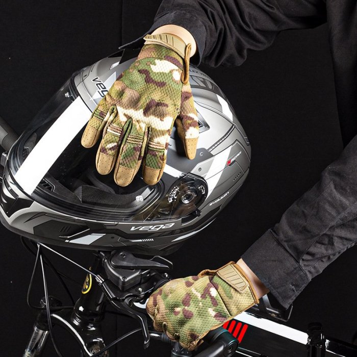 跨境戶外特種兵迷彩透氣戰術手套防護輕便騎行摩托車手套觸屏全指
