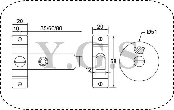 Y.G.S~鎖五金~226白鐵圓形打掛指示鎖 白鐵浴廁表示鎖打掛型 (含稅)