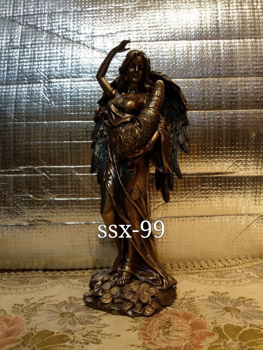 [Vero 設計作品 希臘羅馬神話系列-幸運女神 雙翅雕像 擺 飾 ]-命運女神 財富女神-Fortuna-Tykhe.
