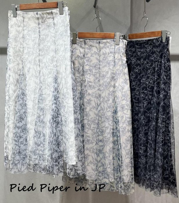 Pied Piper日本代購 GM003 VIS光澤感洋蘭描繪印花長裙