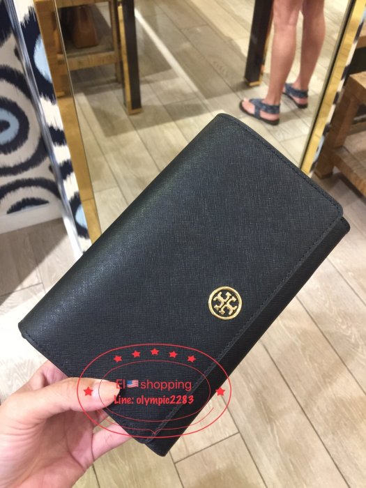 EL~ TORY BURCH 36905 黑色 素面防刮十字紋皮  斜背包 現貨 付購買收據 特價5980免運