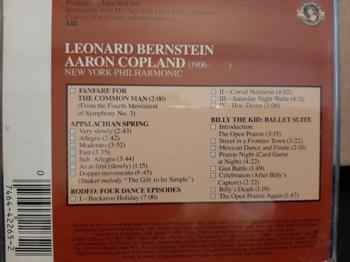 Bernstein,Copland-Appalachian Spring,Fanfare For The Common Man,伯恩斯坦，柯普蘭-阿帕拉契之春等