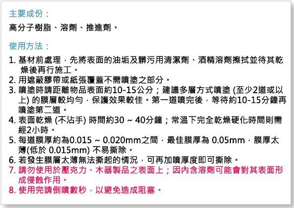 【工具屋】*含稅* 恐龍 可剝式金屬保護膜 半透明 可剝膜 可撕膜 防銹抗污 膜具 玻璃 金屬 絕緣 表面保護 台灣製