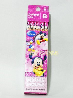 ☆薇菈日本精品☆日本帶回 Disney 迪士尼 米奇 米妮 卡通圖案 六角軸B 鉛筆