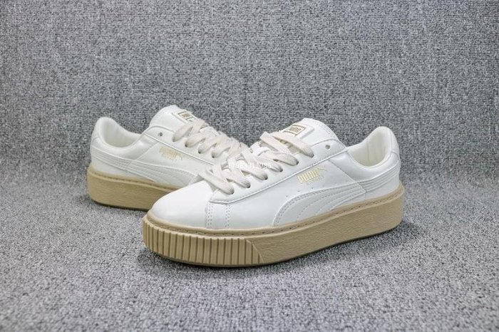 Puma Basket Platform 米白 漆皮 增高松糕 滑板鞋 女鞋 363314-05