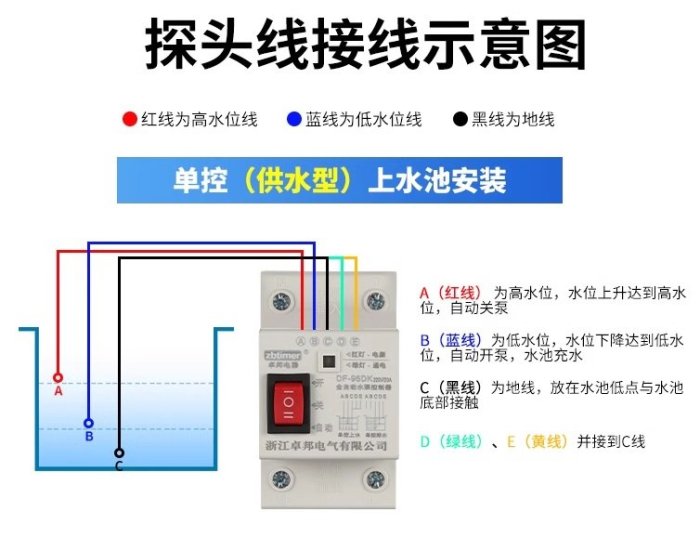 【才嘉科技】水位自動控制器 馬達液位控制 交流AC220直流DC12v24v浮球開關 上水箱 抽水 排水