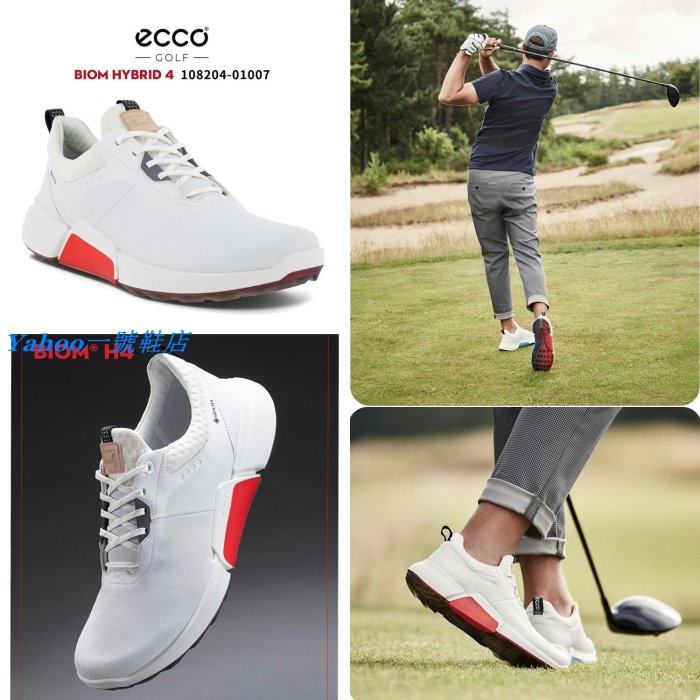 Ｙａｈｏｏ一號鞋店　新款 正貨 ECCO BIOM GOLF Hybrid 4/H4高爾夫球鞋 ecco高爾夫球鞋 升級版 防水108204