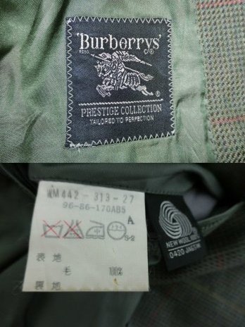 BURBERRYS 羊毛 經典 格紋 雙釦 西裝 外套