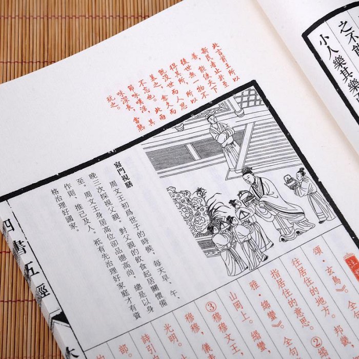 四書五經原著（崇賢館藏書 手工線裝書宣紙一函八冊）四書五經全套書籍 四書五經線裝版 四書五經 文白對照 論語詩經大學中庸