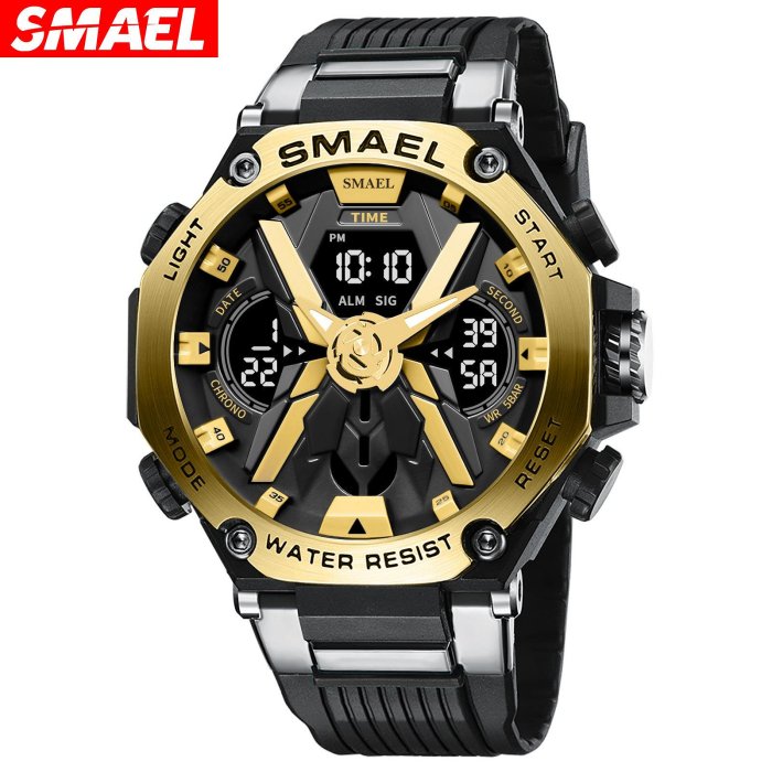 男士手錶 SMAEL斯麥爾8087新款合金男士多功能運動防水電子手錶廠家直銷