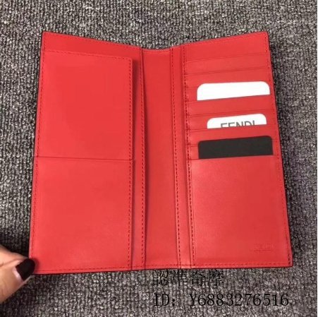 二手正品 FENDI 黑 牛皮 Wallet 黃眼 怪獸 魔魔 8卡 對開 長夾 7M0244