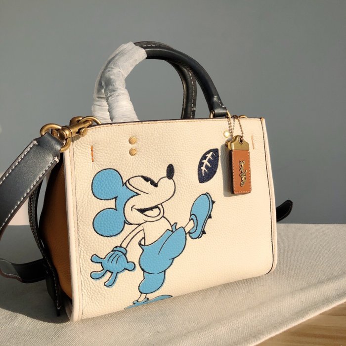 現貨熱銷-COACH 6166 Disney Rouge 米奇手提包 單肩包 購美國代購Outlet專場 可團購