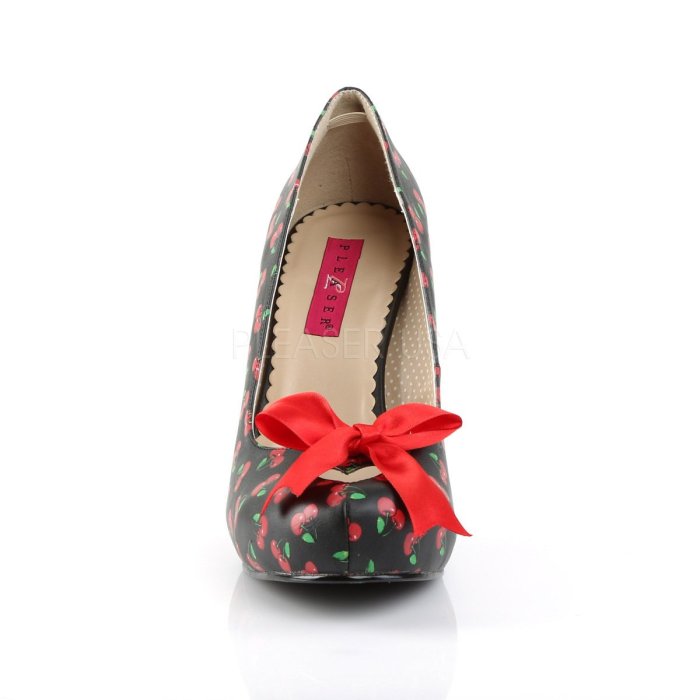 Shoes InStyle《四吋》美國品牌 PINK LABEL 原廠正品櫻桃厚底高跟鞋 有大尺碼 9-16碼『黑紅色』
