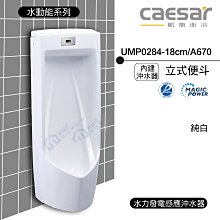 附發票 含稅 CAESAR凱撒 UMP0284-18CM/A670 內建沖水器立式便斗《中部免運》純白【東益氏】