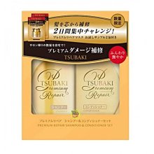 【JPGO】日本製 TSUBAKI思波綺 Premium修補 洗潤組 洗髮.潤髮 加贈髮膜試用包~彈力蓬鬆(金)#956