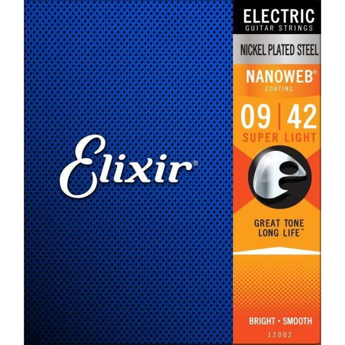Elixir 12002 (09-42) 薄膜 NANOWEB 電吉他弦【硬地搖滾】全館$399免運！