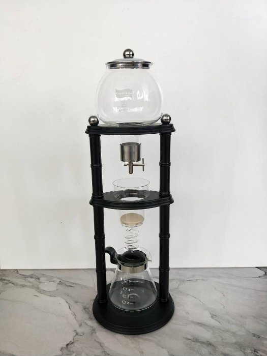 【圖騰咖啡】TOKIO木架冰滴壺 專業冰滴咖啡壺4~6人份,滴水調節閥設計 螺旋滴管 600ml玻璃壺