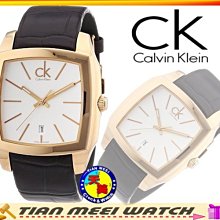【天美鐘錶店家直營】【下殺↘超低價有保固】全新原廠CK Calvin Klein 紐約方形大表徑皮帶腕錶K2K21620