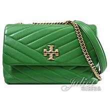 【茱麗葉精品】【全新商品】TORY BURCH 專櫃商品 90452 經典LOGO絎縫翻蓋肩斜鍊包.綠 現貨