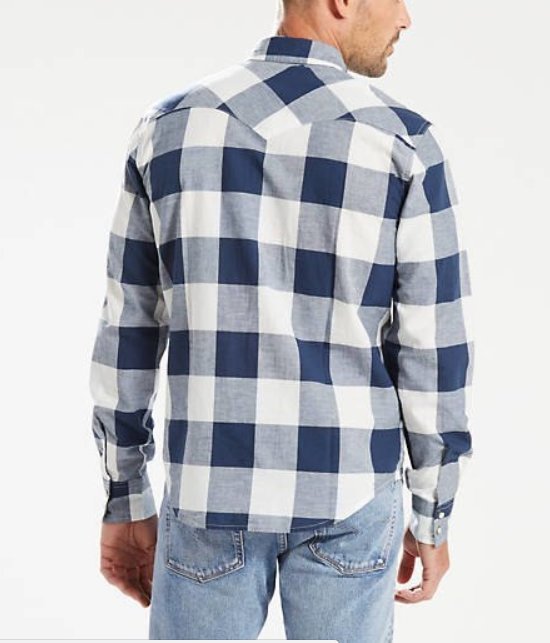全新正品 Levi's Levis Classic Western Shirt 格紋長袖襯衫 藍色 Size:S M