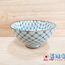 *~ 長鴻餐具~*日本製3.6小碗 藍刺網  (促銷價) 07800526 現貨+預購