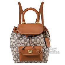 【茱麗葉精品】全新精品 COACH 專櫃商品 CH591 經典提花款轉釦迷你後背包.咖邊 現貨