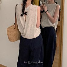 EmmaShop艾購物-日韓妞夏日最愛單品-設計感露背交叉顯瘦針織背心