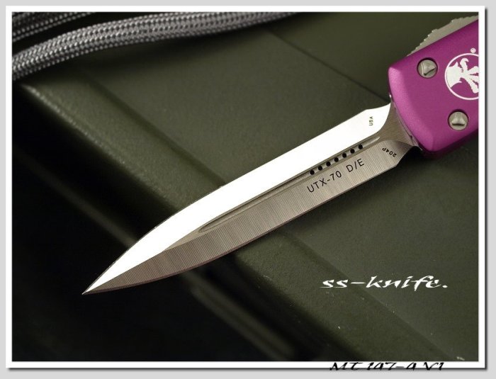 雙雄 Microtech UTX70 D/E 紫羅蘭色鋁柄mini(204P鋼)型號:MT 147-4 VI