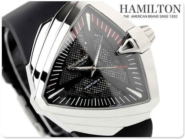 NEW HAMILTON VENTURA XXL BRIGHT BLACK PVD STAINLESS STEEL CASE