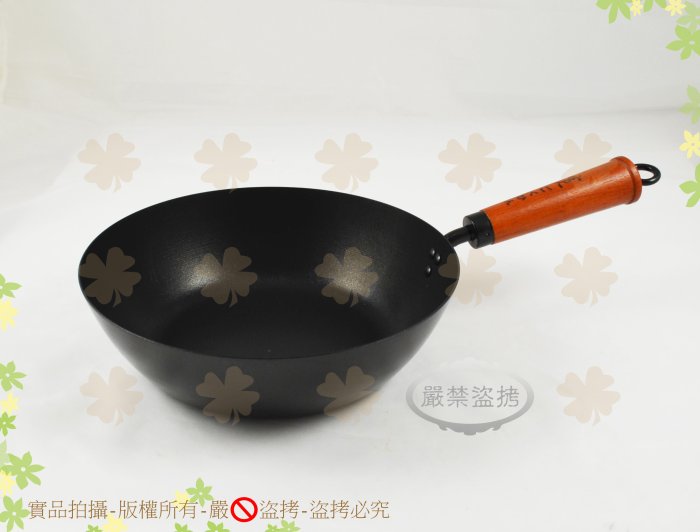 『可加購鍋蓋 台灣製』Quasi佐佐味碳鋼炒鍋24cm SGS合格/IH電磁爐適用/不沾鍋/中華鍋/碳鋼鍋/小炒鍋