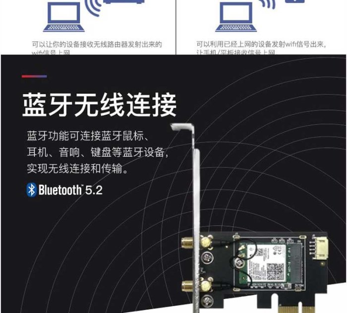 台灣現貨 Intel AX210 Pro 10DB 電競版 WiFi6 PCI-e 無線網路卡 桌上型電腦 無線網卡