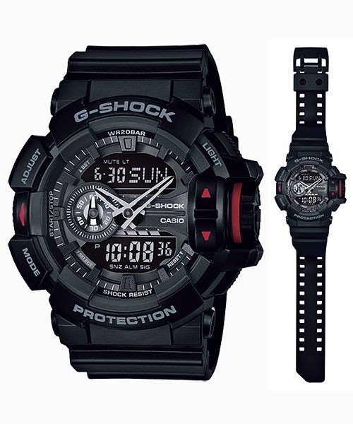 CASIO手錶公司貨 G-SHOCK超人氣大錶徑GA-400-1B 錶款採用多層次錶盤設~