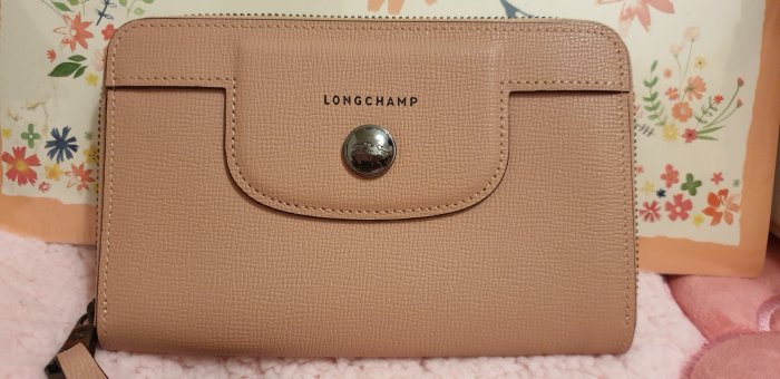 Longchamp 極新未使用/粉紅色中夾