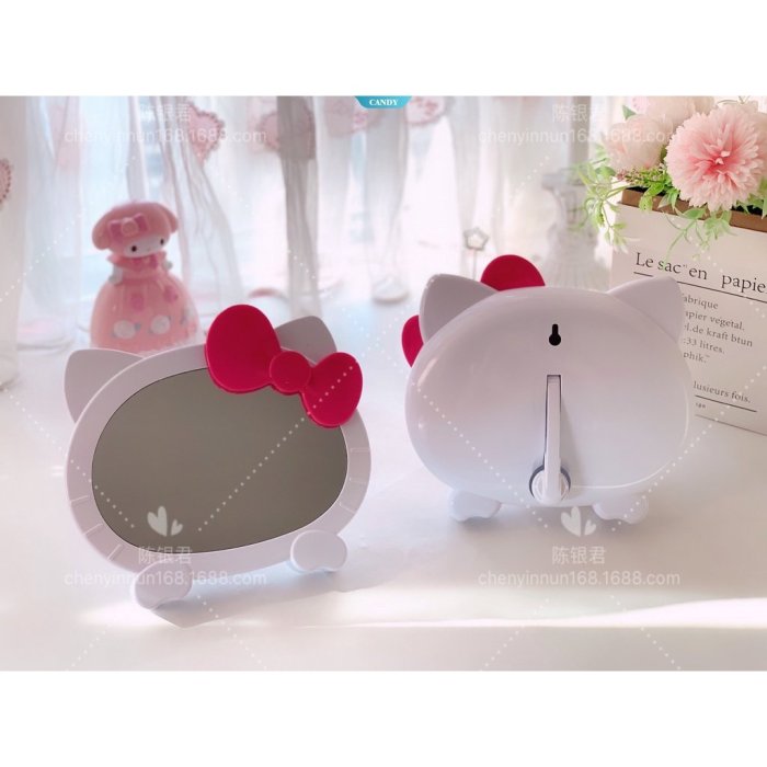 動漫卡通 Sanrio Hello Kitty Kawaii Girl Heart ow 桌面穿衣鏡 2 種顏色可選-KK220704