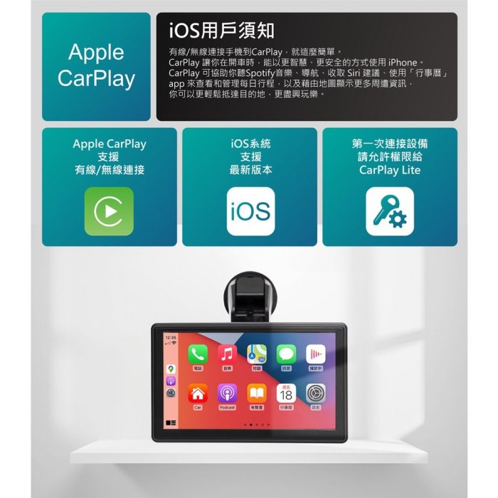 CORAL CarPlay 新增磁吸式 Lite A 導航通訊娛樂系統 (可選配後鏡頭組、T6測速2K行車記錄器)