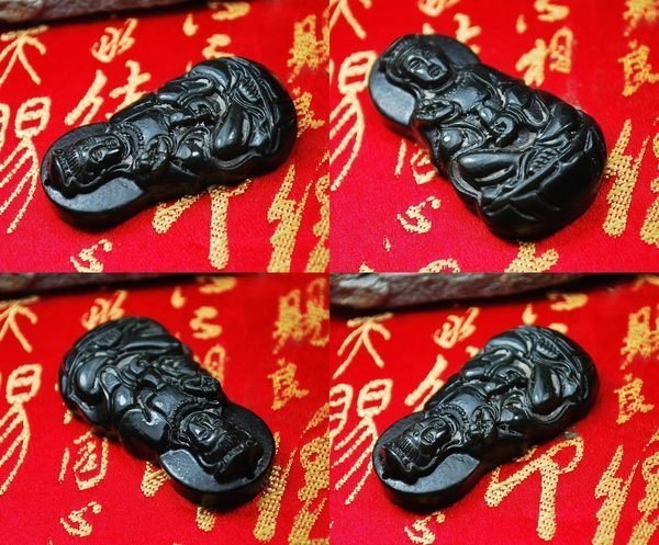 【無非玉石館】天然和闐玉【A貨】墨翠觀音玉墜~A612