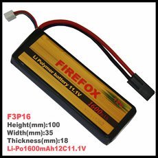 『９５２７戶外』火狐Firefox 1600mAh 毫安11.1v 12C 片形鋰電池F3P16