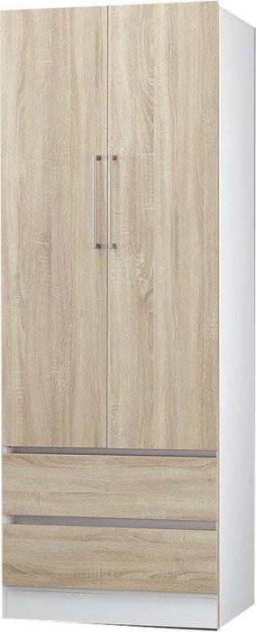 【風禾家具】HGS-432-9@EML系統板加州橡木色2.8尺雙抽衣櫃【台中市區免運送到家】雙抽衣櫥 台灣製造傢俱
