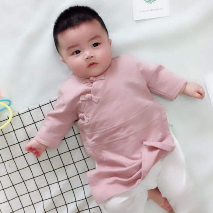 【衣Qbaby】男寶寶春秋款中國風滿月周歲寫真長袖哈衣爬服#黃飛鴻款