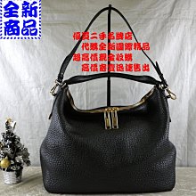 ☆優買二手名牌店☆ BURBERRY LONDON 皮革 黑 全皮 肩背包 彎月包 牛角包 2用包 斜背包 全新 I