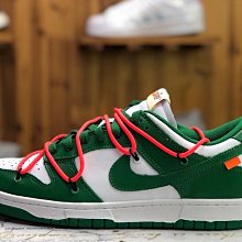 Nike off white Dunk ow 白綠 綁帶  時尚 低幫 慢跑鞋 CT0856 100 男鞋