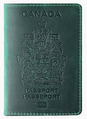 [預購]2024新款瘋馬皮復古護照套-加拿大綠-歡迎移民咨詢