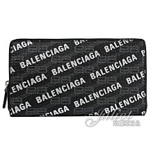 【茱麗葉精品】【全新商品】BALENCIAGA 巴黎世家 專櫃商品 594317 品牌LOGO印花經典拉鍊長夾.黑 現貨