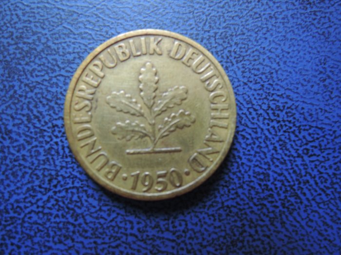 德國 1950年 10 PFENNIG銅硬幣(品像如圖)@750