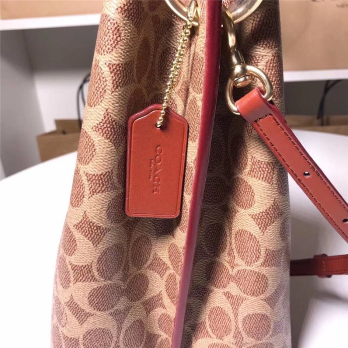 北美精品代購 COACH 89003 單肩斜跨包 水桶包 雙隔層 容量大 購物袋 附購證