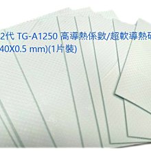 小白的生活工場* TGX 2代 TG-A1250 高導熱係數/超軟導熱矽膠片(40X40X0.5 mm)(1片裝)