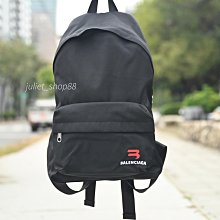 【茱麗葉精品】全新精品 BALENCIAGA 巴黎世家 706895 品牌新版LOGO帆布雙肩大後背包.黑 預購無現貨