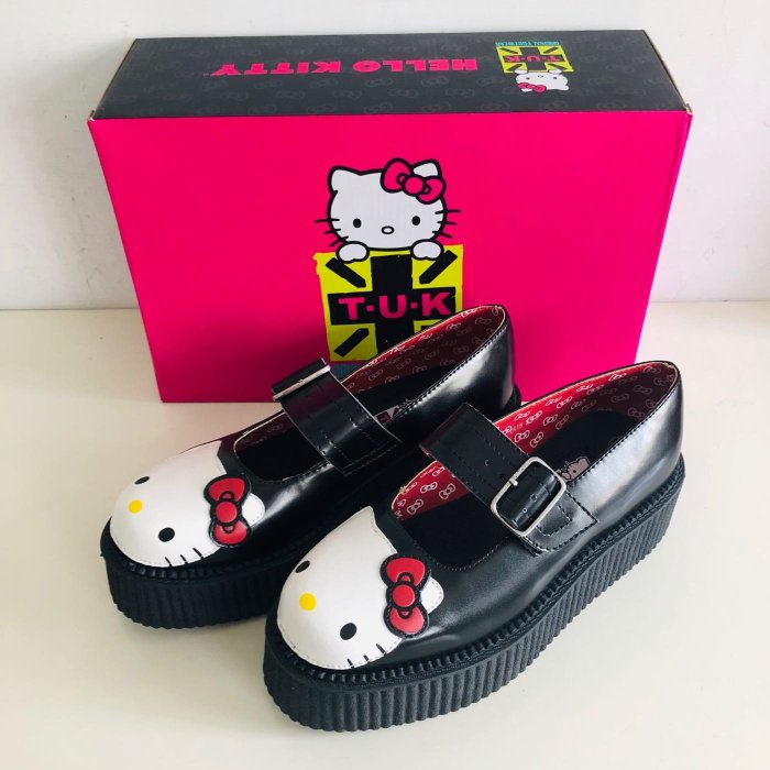 《現貨》英國 TUK+Hello Kitty US9（可愛凱蒂貓 瑪麗珍鞋 -黑色）