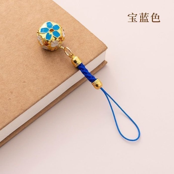 織飾品掛件 彩色景泰藍鈴鐺中國風掛繩吊繩配飾短 古風*特價正品促銷